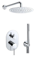 M Project Tube Concealed Bath/Shower Mixer Set - Inox on white background