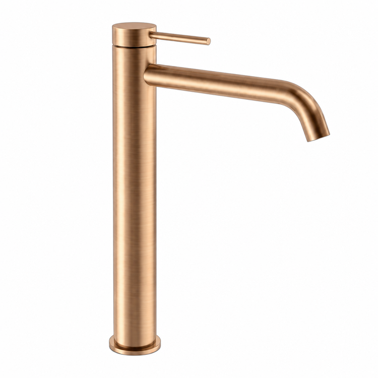 M Project Tube High Wash-Basin Mixer - Brushed Copper PVD
