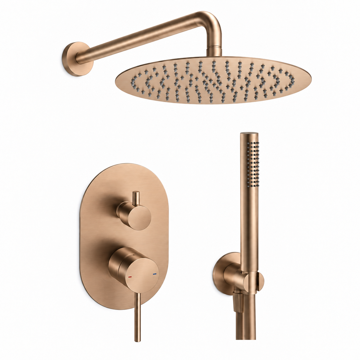 M Project Tube Concealed Bath/Shower Mixer Set - Brushed Copper PVD