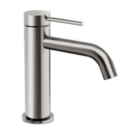 M Project Tube Wash-Basin Mixer - Inox on white background