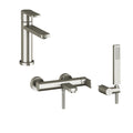 Orabella by Armando Vicario Set Glam brushed nickel - Single lever basin mixer and bath-shower mixer