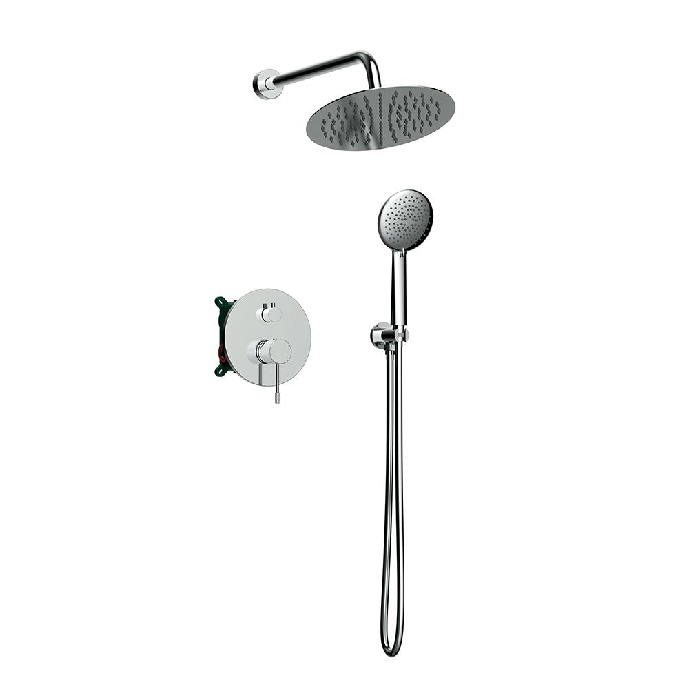 Orabella Terra - Concealed Shower set with a concealed 2 way bath shower mixer, a shower head Ø250 with an extention arm and a raindance 3 jet hand shower with a flex hose and a shower holder Chrome