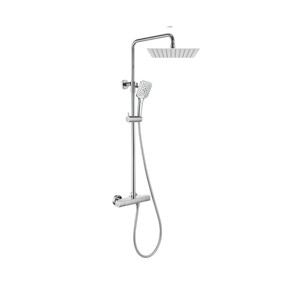 Orabella Marea - Thermostatic shower column with a square shower head 250X250 Chrome