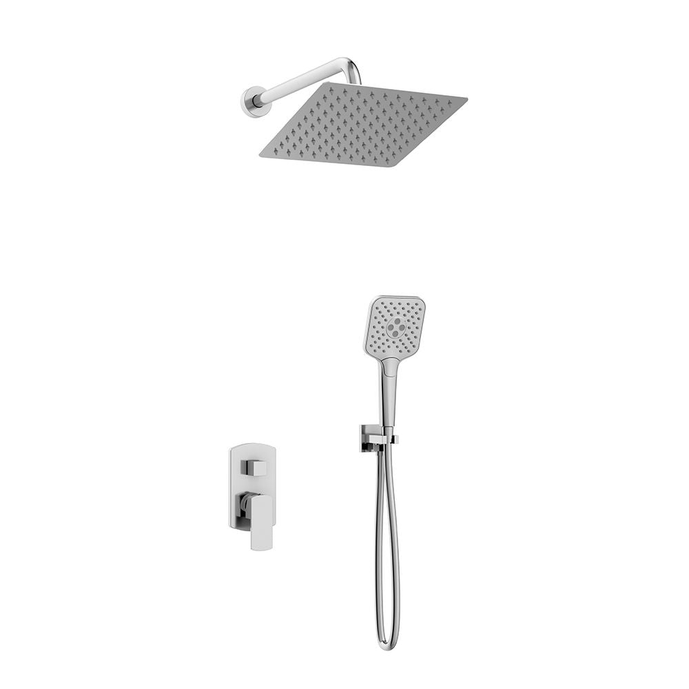 Orabella Ardesia - Concealed Shower set with a concealed 2 way bath shower mixer, a shower head 250X250 with an extention arm and a raindance 3 jet hand shower with a flex hose and a shower holder Chrome