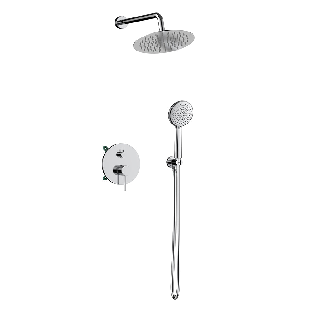 Orabella Preciosa - Concealed Shower set with a concealed 2 way bath shower mixer, a shower head Ø250 with an extention arm and a raindance 3 function hand shower with a flex hose and a shower holder Chrome