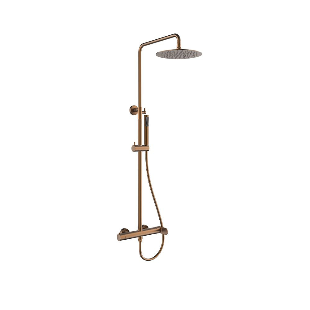 Orabella Aspen Rose gold - Shower column with a circular shower head Ø250
