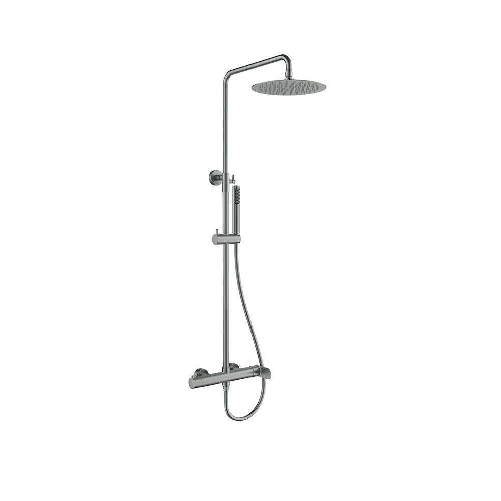 Orabella Aspen Gun metal light - Shower column with a circular shower head Ø250