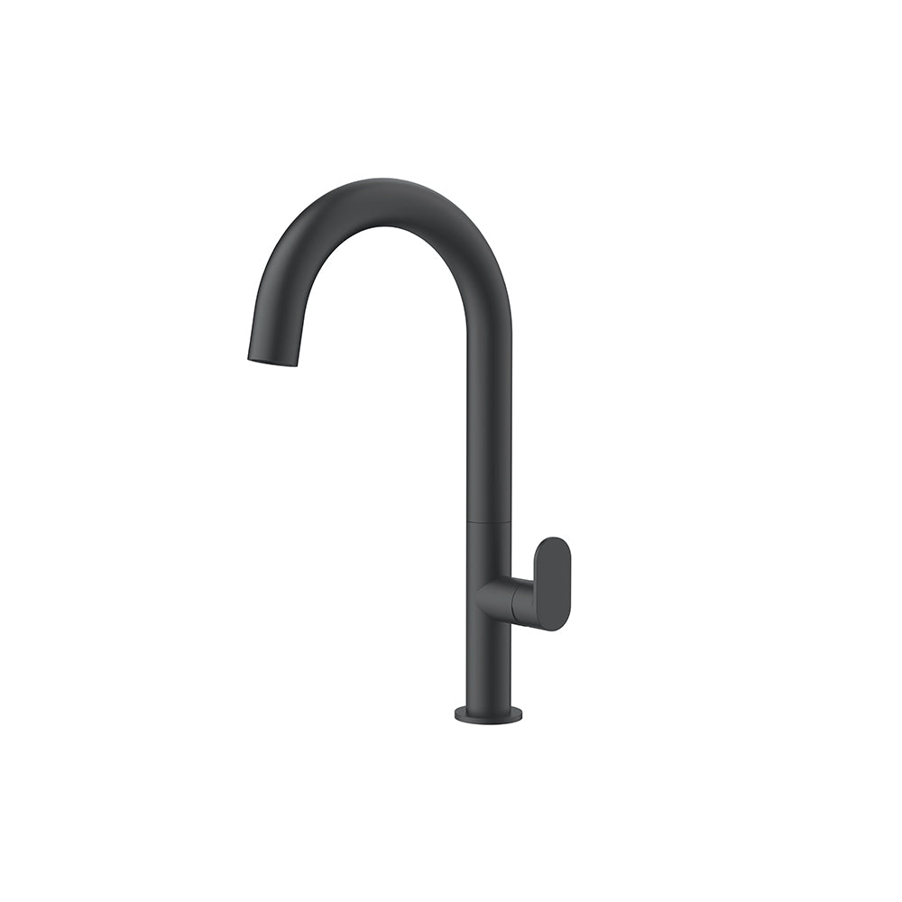 Orabella Oval Black matt - Single lever high riser basin mixer