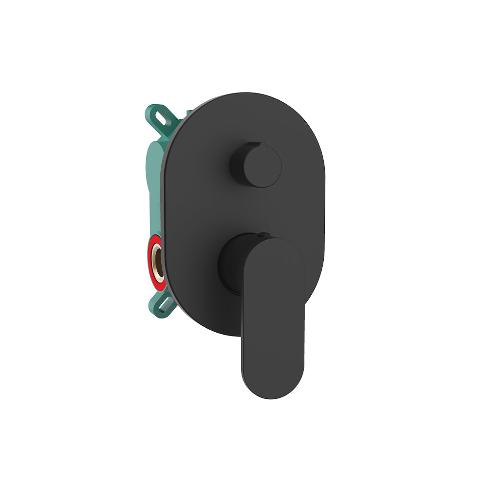 Orabella Oval Black matt - Single lever concealed 2 way bath shower mixer