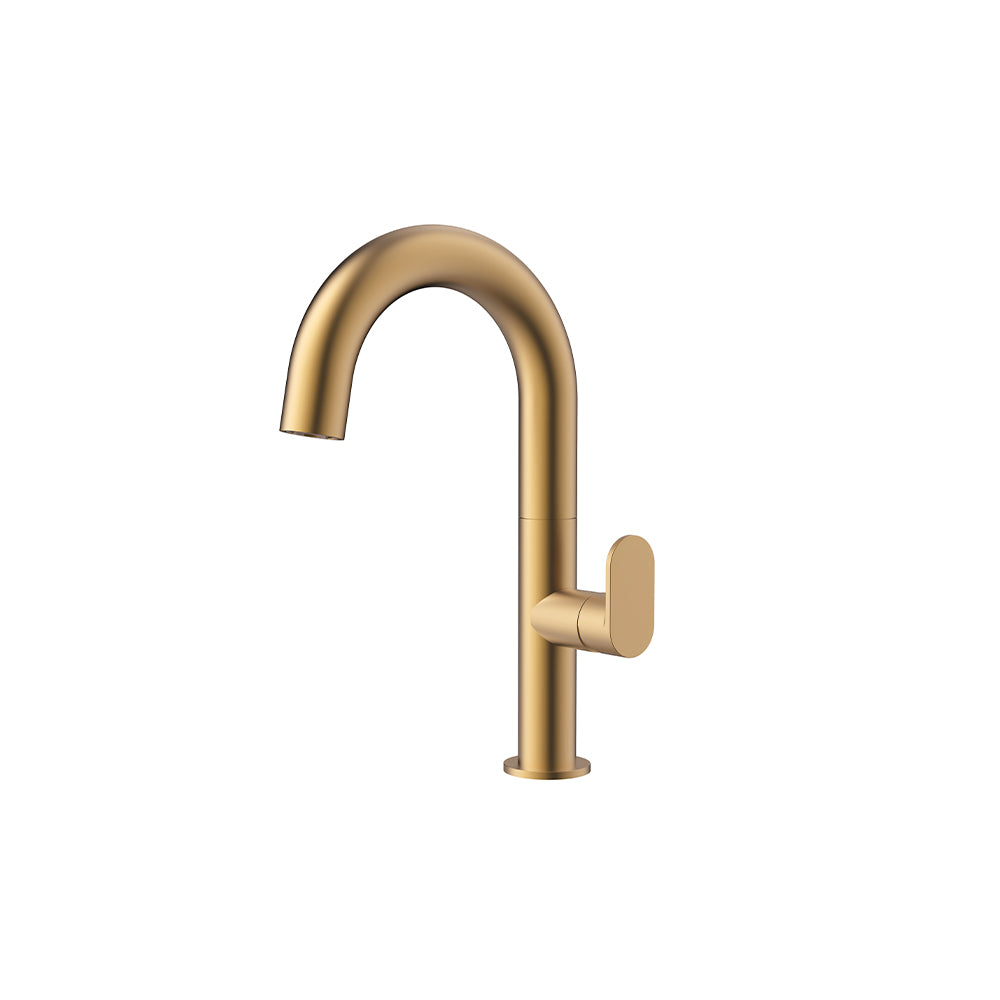 Orabella Oval Brushed gold - Single lever basin mixer