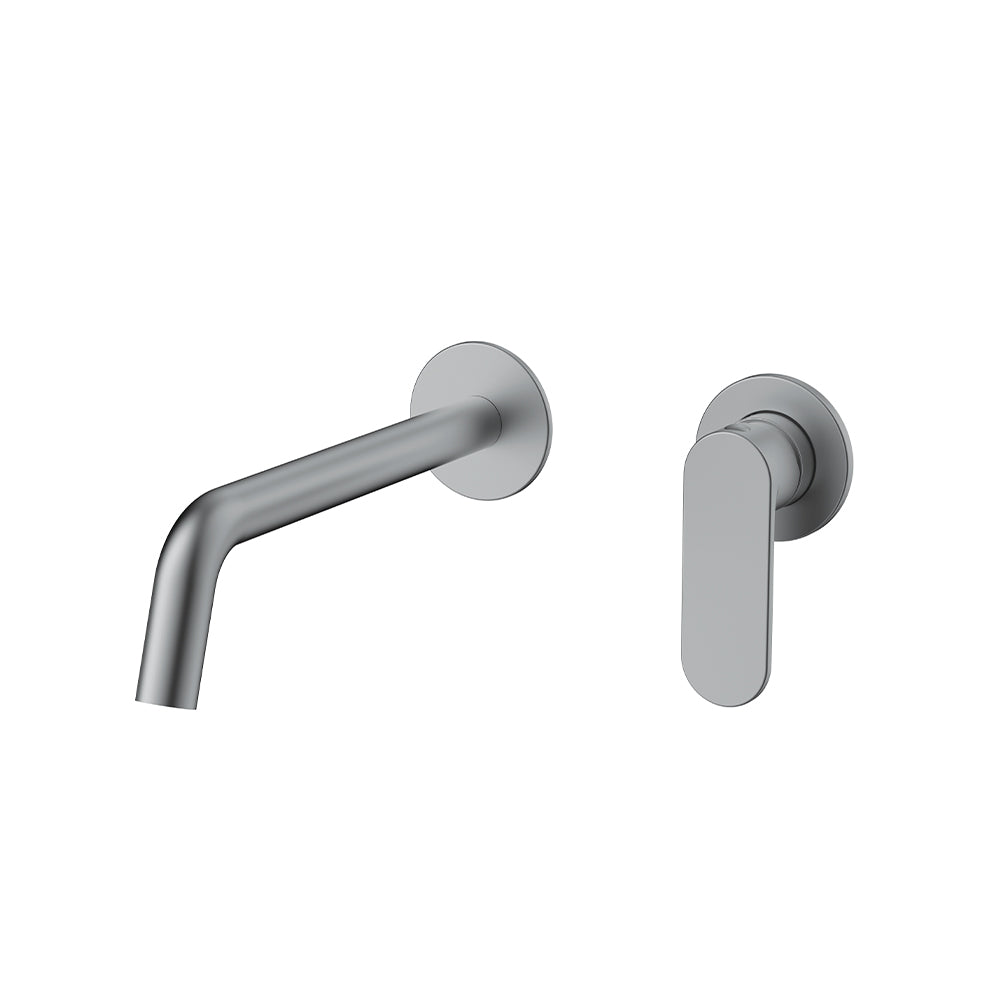 Orabella Oval Gun metal light - Single lever 2 hole, concealed basin mixer