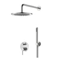 Orabella Steel 316 - Concealed Shower set with a concealed 2 way bath shower mixer, a shower head Ø250 with an extention arm and a raindance 5 function hand shower with a flex hose and a shower holder