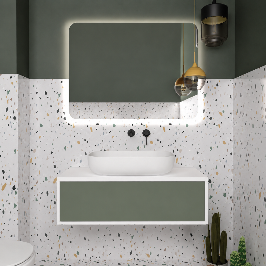 Drawer vanity; cabinet101; drawer162; white countertop