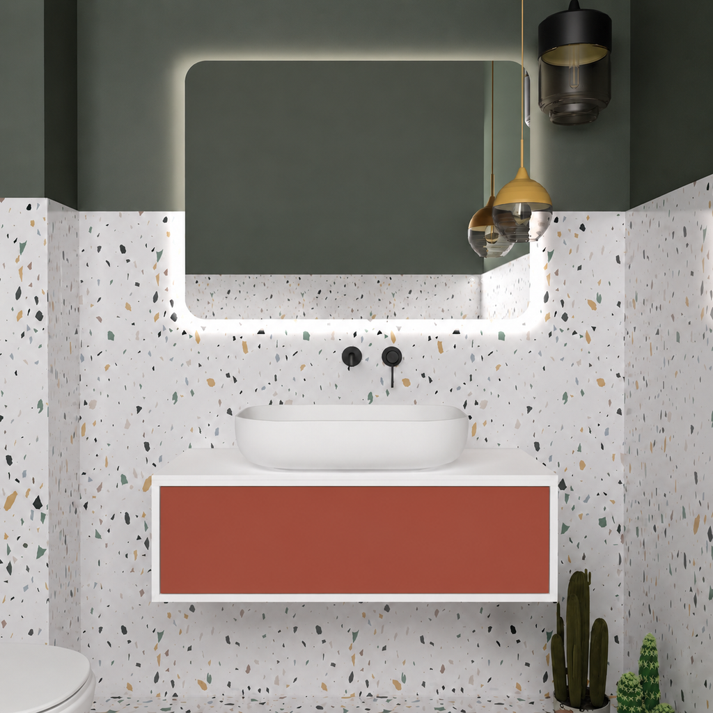Drawer vanity; cabinet101; drawer165; white countertop