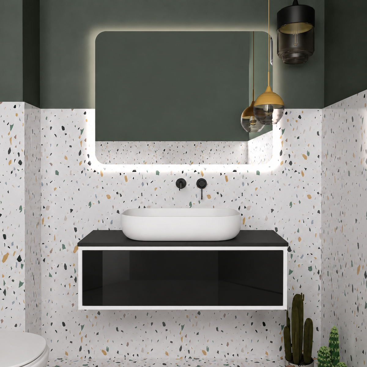 Drawer vanity; cabinet101; drawer6040; black countertop