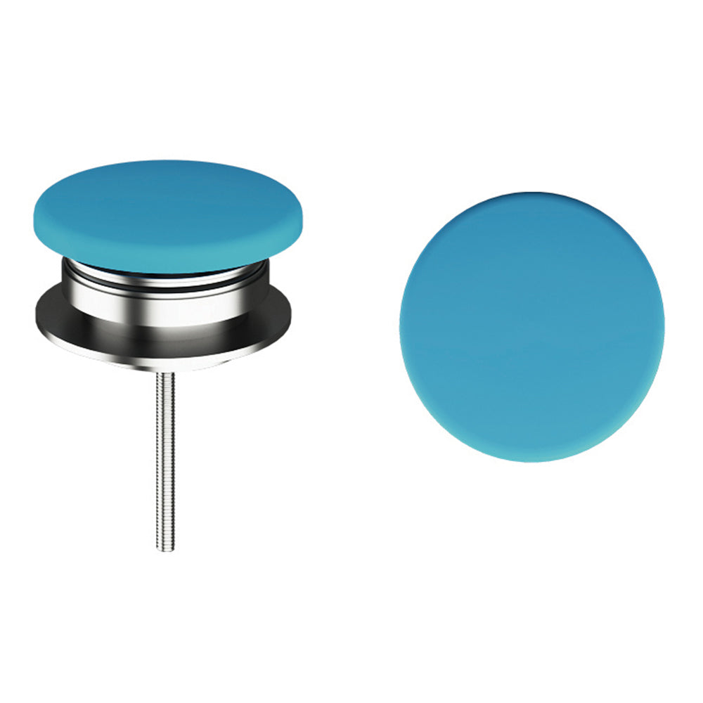 Universal click-clack basin waste with ceramic top - Turquoise matt
