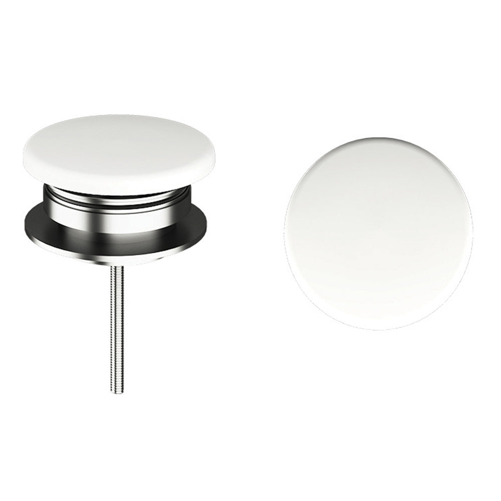 Universal click-clack basin waste with ceramic top - White matt