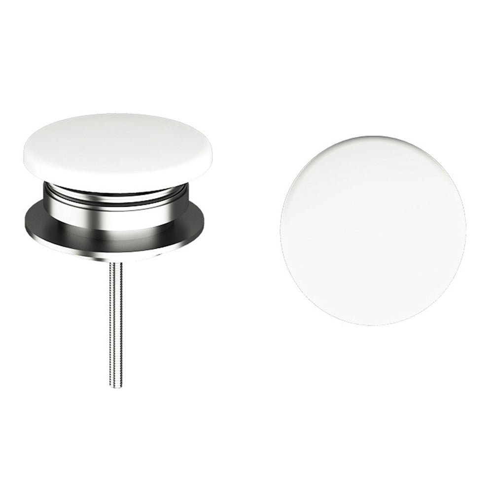 Universal click-clack basin waste with ceramic top White glossy