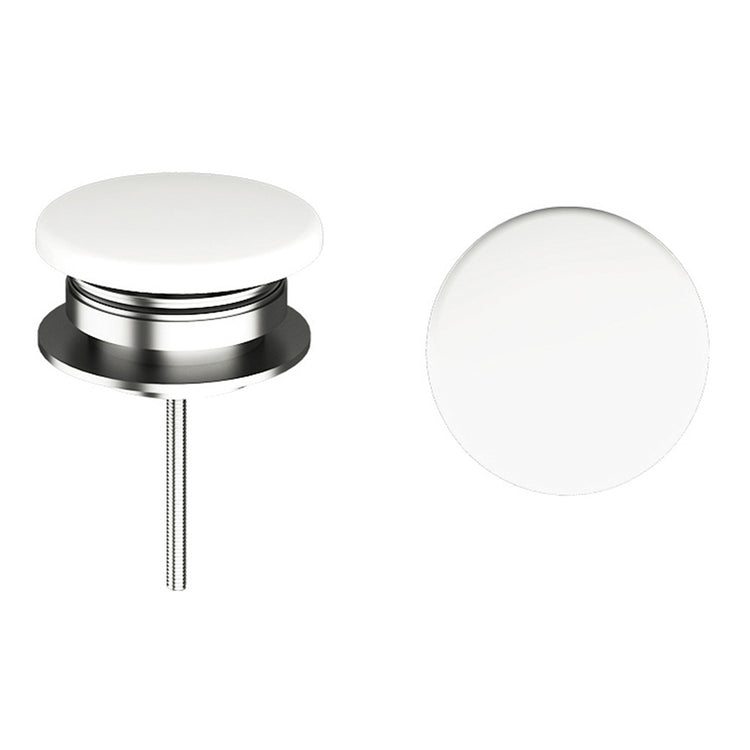 Universal click-clack basin waste with ceramic top White glossy