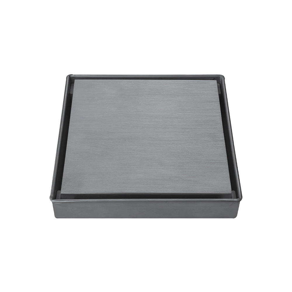 Square Gun metal - Floor drain