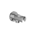 Circular shower holder with watersupply elbow shower outlet Chrome