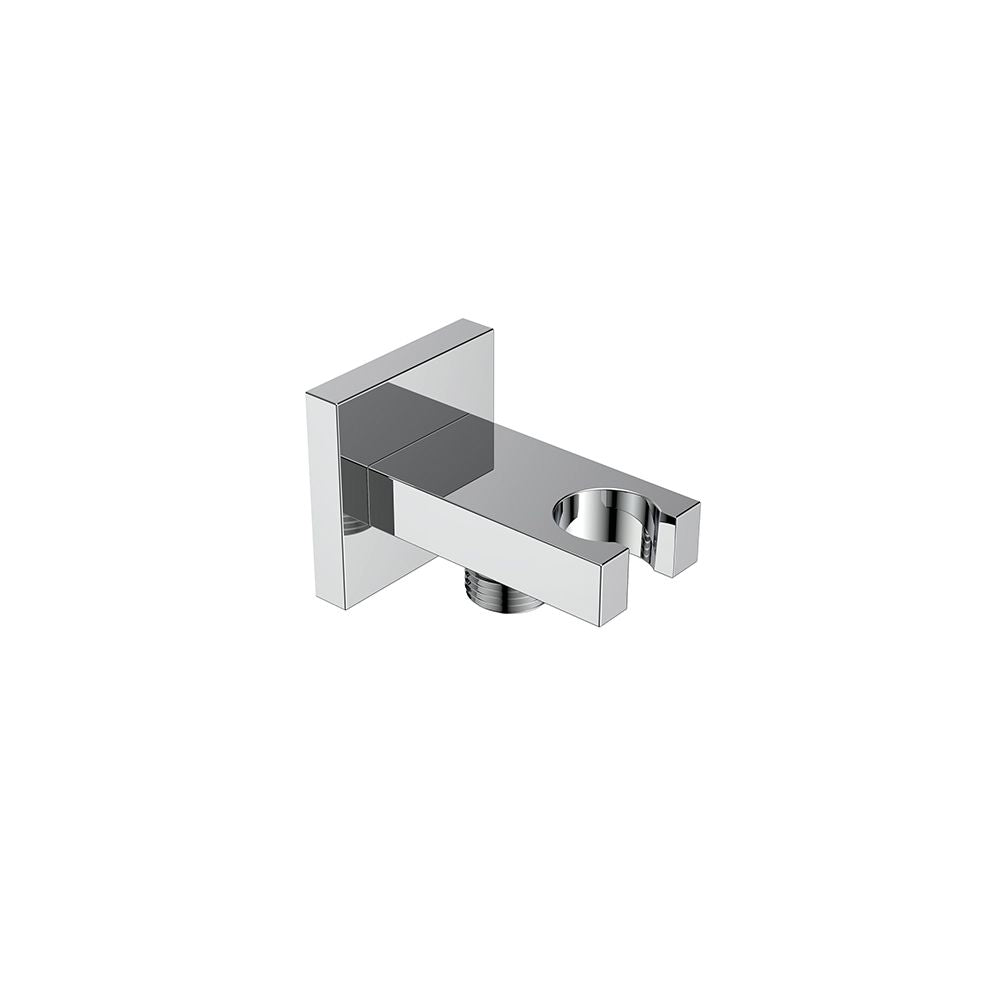 Square shower holder with watersupply elbow shower outlet Chrome