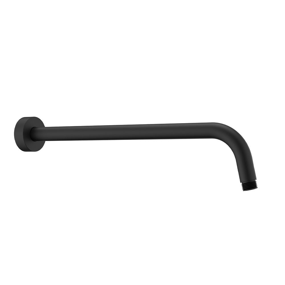 Circular shower head extention arm 40 cm Black matt