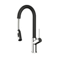 Orabella by Armando Vicario Edge - Single lever kitchen mixer with pull out spray with 2 exits and a brazen matt spout