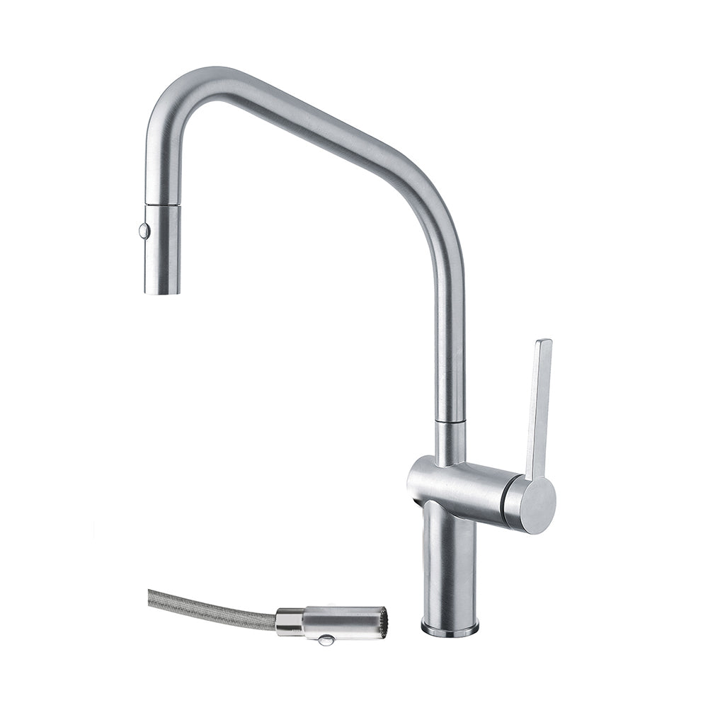 Orabella by Armando Vicario Vento - Single lever kitchen mixer with pull out metal spray with 2 exits