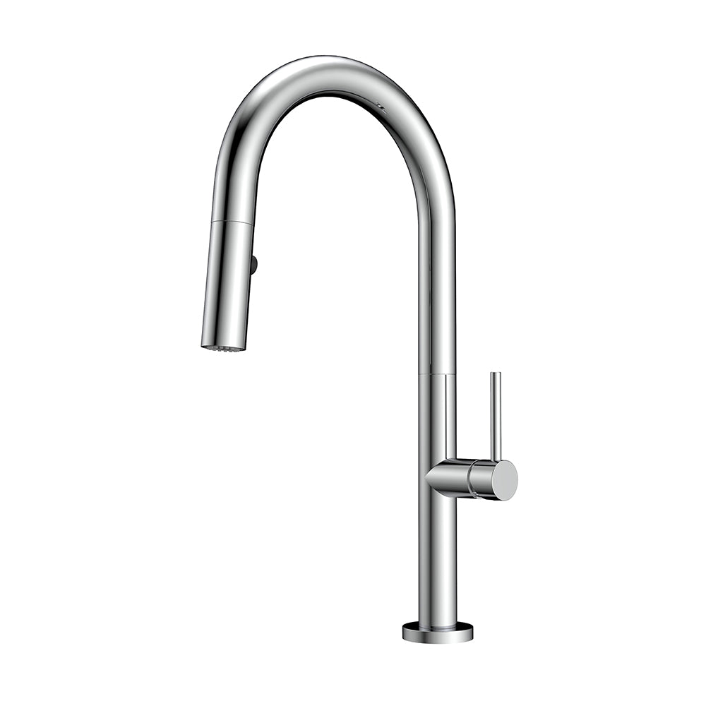 Orabella Vertigo - Single lever kitchen mixer with pull out spray with 2 exits Chrome