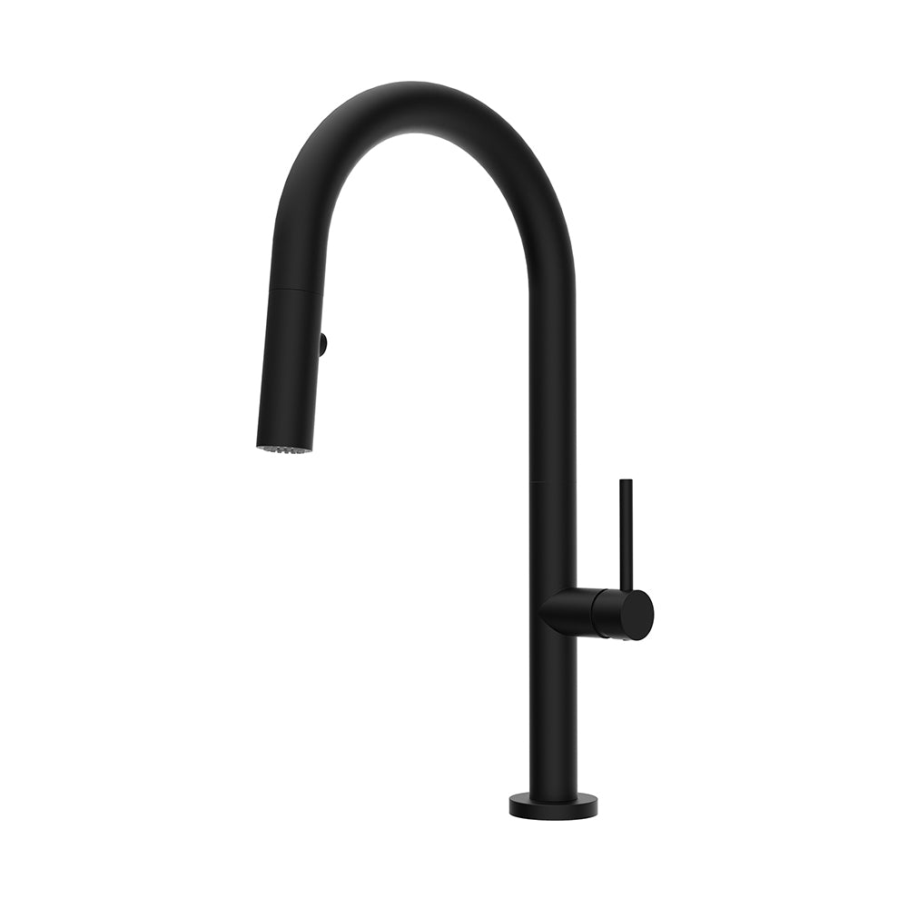 Orabella Vertigo black matt - Single lever kitchen mixer with pull out spray with 2 exits