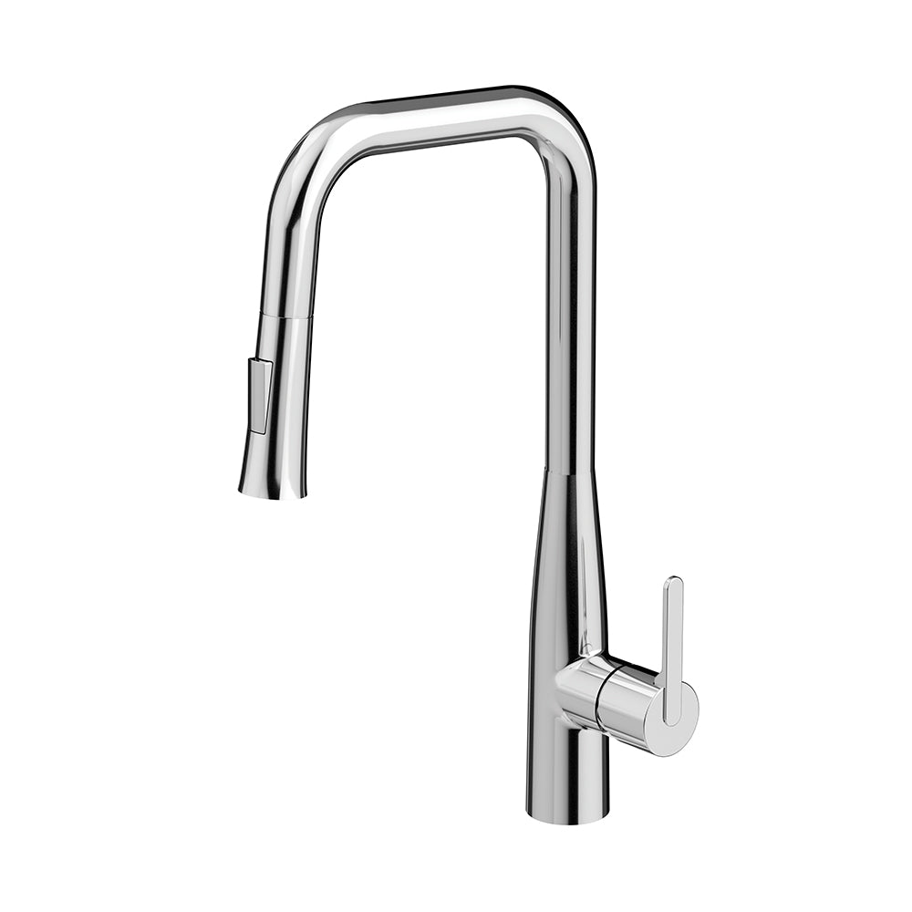 Orabella Comfort - Single lever kitchen mixer with pull out spray 2 exits Chrome