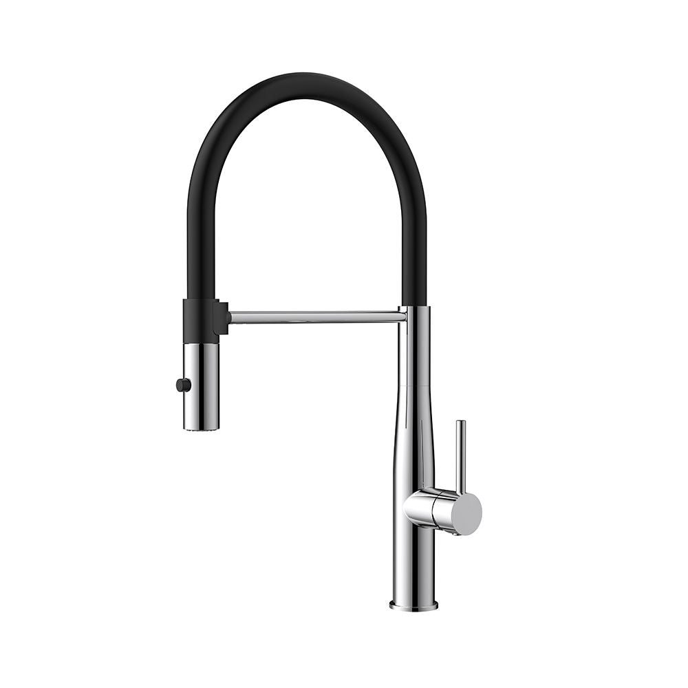 Orabella Bracket - Single lever kitchen mixer with pull out spray 2 exits Chrome