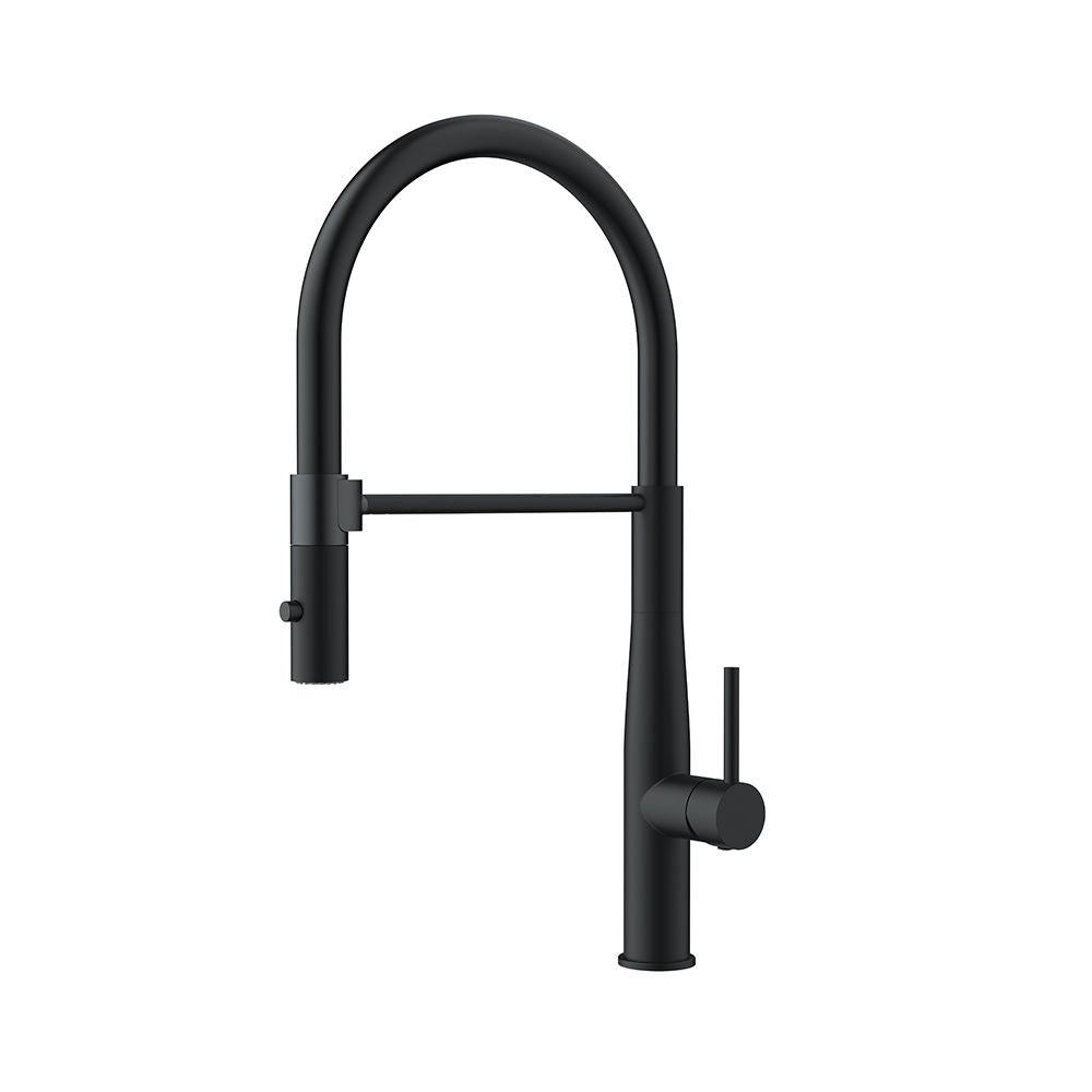 Orabella Bracket Black matt - Single lever kitchen mixer with pull out spray 2 exits
