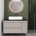 Orabella Mendil 100 Wall-Hung Bathroom Vanity - Laminate 719 / Black countertop