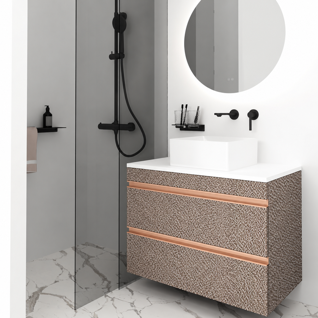 Orabella Vision 60 / 80 - Finish 245 / White countertop / Rose Gold Gola