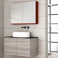Orabella Solid Surface90 - Laminate 719 / Black countertop / Two Doors / Chrome handles