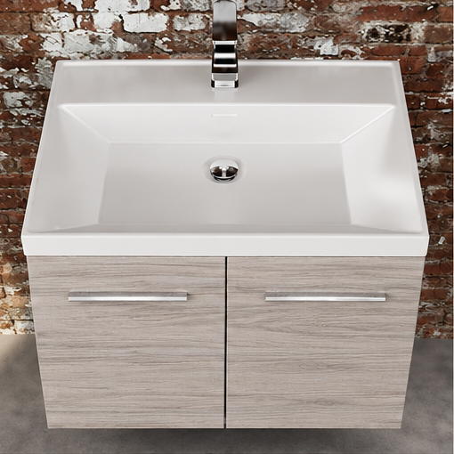 Orabella Nova 61 Wall-Hung Bathroom Vanity - Laminate 719 / Chrome handles