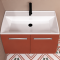 Orabella Nova 81 Wall-Hung Bathroom Vanity - Laminate 165 / Two Doors / Chrome handles