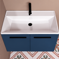 Orabella Nova 81 Wall-Hung Bathroom Vanity - Laminate 167 / Two Doors / Black handles