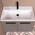 Orabella Nova 81 Wall-Hung Bathroom Vanity - Laminate 194 / Two Doors / Black handles