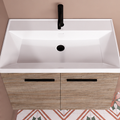 Orabella Nova 81 Wall-Hung Bathroom Vanity - Laminate 390 / Two Doors / Black handles