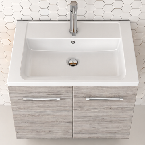 Orabella Navona 61 Wall-Hung Bathroom Vanity - Laminate 719 / Chrome handles