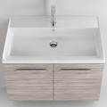 Orabella Navona 81 Wall-Hung Bathroom Vanity - Laminate 719 / Two Doors / Chrome handles