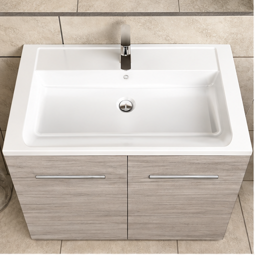 Orabella Nova/Navona 81 Long Floor-Standing Bathroom Vanity - Laminate 719 / Chrome handles