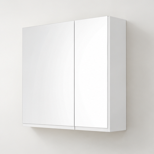 Orabella Asymmetrical Mirror Cabinet - Laminate 101