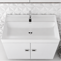 Orabella Mood / Amabile / Touch 80 Wall-Hung Bathroom Vanity - Laminate 101 / Two Doors / Chrome handles