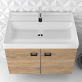 Orabella Mood / Amabile / Touch 80 Wall-Hung Bathroom Vanity - Laminate 331 / Two Doors / Black handles
