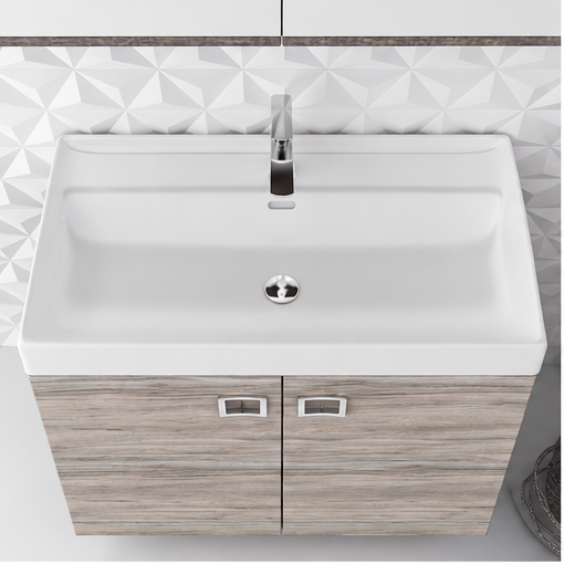 Orabella Mood / Amabile / Touch 80 Wall-Hung Bathroom Vanity - Laminate 719 / Two Doors / Chrome handles