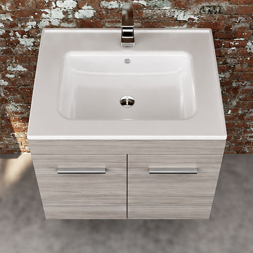 Orabella Lagina 60 Wall-Hung Bathroom Vanity - Laminate 719 / Chrome handles